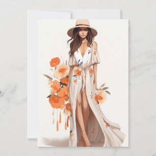 Boho Chic Floral Postcard