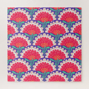Boho Chic Floral Vintage Print. Jigsaw Puzzle