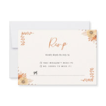 Boho Chic Floral Wedding RSVP Card