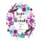 Boho Chic Floral Wreath Purple Love & Thanks Favou