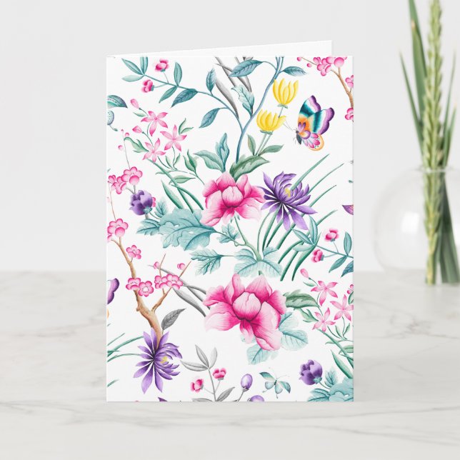 Boho Chic Flowers & Butterflies | Mother's Day Card (Front)