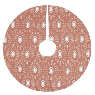 Boho Chic Flowers: Modern Seamless Design Brushed Polyester Tree Skirt