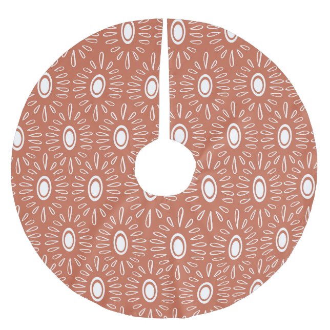 Boho Chic Flowers: Modern Seamless Design Brushed Polyester Tree Skirt (Front)
