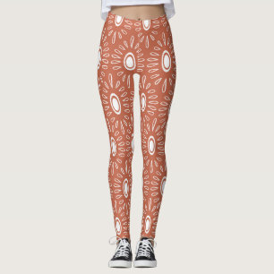 Boho Chic Flowers: Modern Seamless Design Leggings