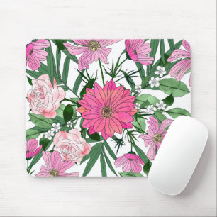 Boho chic garden floral design mouse pad