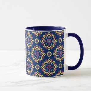 Boho Chic Geometric Floral Pattern Mug