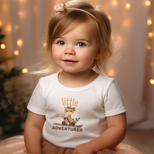 Boho Chic Giraffe Quote Little Adventurer Toddler T-Shirt