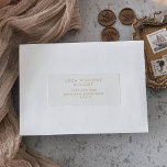 Boho Chic Gold and White Guest Address Labels<br><div class="desc">These boho chic gold and white guest address labels are perfect for a minimalist wedding envelope. The neutral yellow gold and white modern bohemian design features simple rustic calligraphy with a unique yet classic style. Customise each label with the name and address of your recipients. There are 21 labels per...</div>