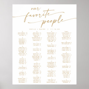 Boho Chic Gold and White Printable Seating Chart