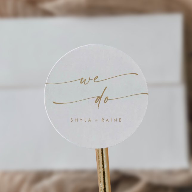 Boho Chic Gold and White We Do Envelope Seals (Creator Uploaded)