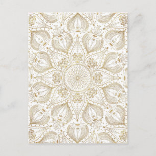 Boho Chic gold mandala design Postcard
