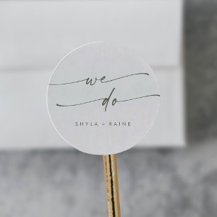 Boho Chic Green and White We Do Envelope Seals