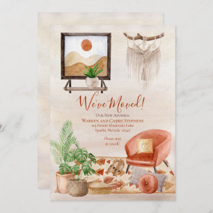 Boho Chic Home Scene Macrame Moving Announcement