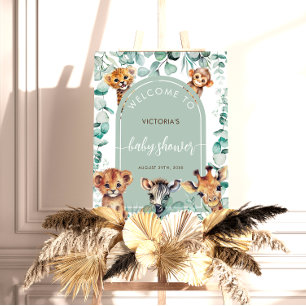 Boho Chic Jungle Animals Baby Shower Welcome Sign
