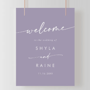 Boho Chic Lavender Purple DIY Wedding Welcome Sign