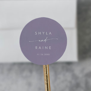 Boho Chic Lavender Purple Names Envelope Seals
