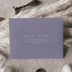 Boho Chic Lavender Purple Self-Addressed RSVP Envelope