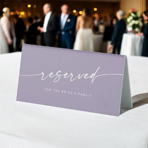 Boho Chic Lavender Purple Wedding Reserved Sign