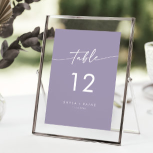 Boho Chic Lavender Purple Wedding Table Numbers
