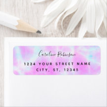 Boho Chic Lilac Marbling Return Address