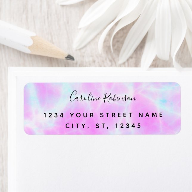 Boho Chic Lilac Marbling Return Address Return Address Label (Insitu)