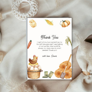 Boho Chic Locally Grown Farm Chicken Baby Shower Thank You Card
