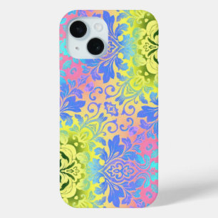 boho chic mandala turquoise aqua bohemian iPhone 15 case