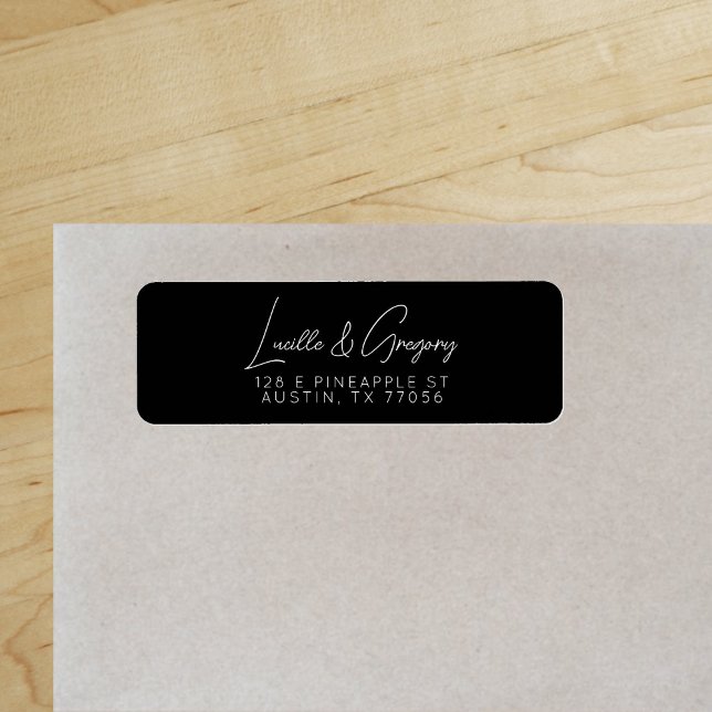Boho Chic Minimal Black Return Address Label (Creator Uploaded)