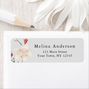 Boho Chic Minimal Cherry Blossom Return Address Label