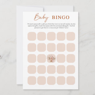 Boho Chic Minimalist Baby Shower Bingo Card