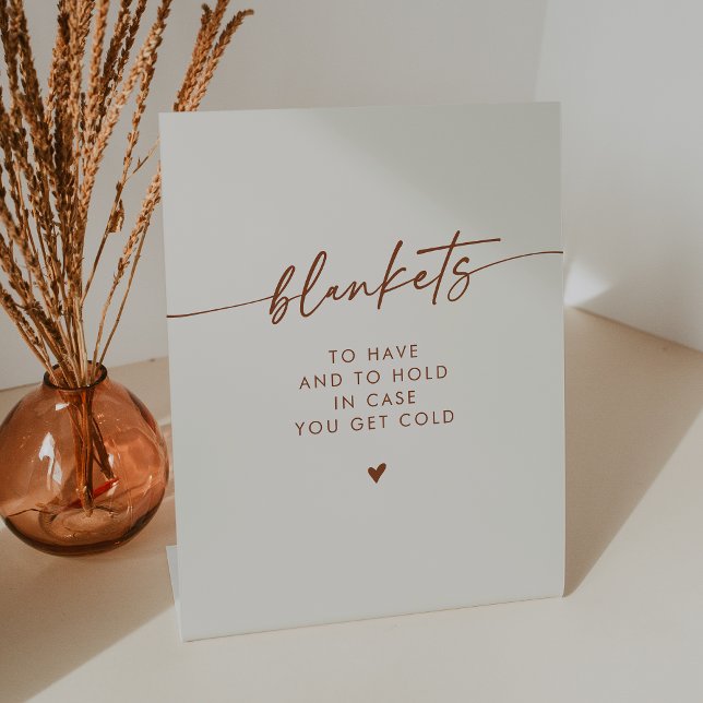 Boho Chic Modern Bohemian Cream Blanket Wedding Pedestal Sign (Creator Uploaded)