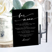 Boho Chic Modern Simple Black Wedding Bar