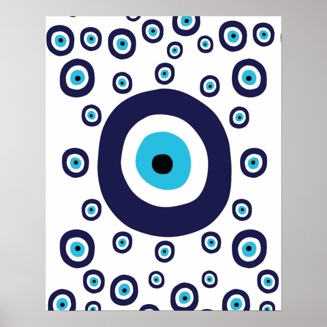 Boho Chic Nazar Evil Eye Lucky Charm Symbol Poster (Front)