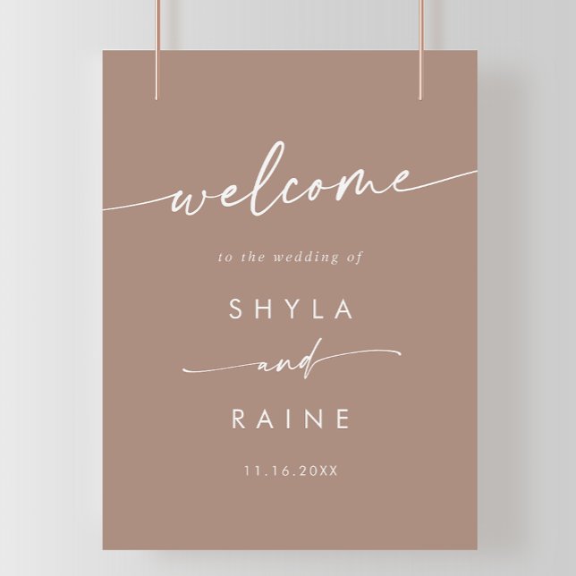 Boho Chic Neutral Taupe DIY Wedding Welcome Sign (Creator Uploaded)