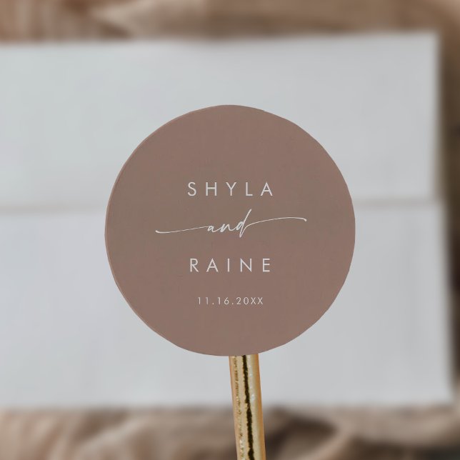 Boho Chic Neutral Taupe Names Envelope Seals (Creator Uploaded)