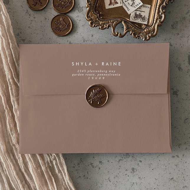Boho Chic Neutral Taupe Wedding Envelopes (Boho Chic Neutral Taupe Wedding Envelopes)