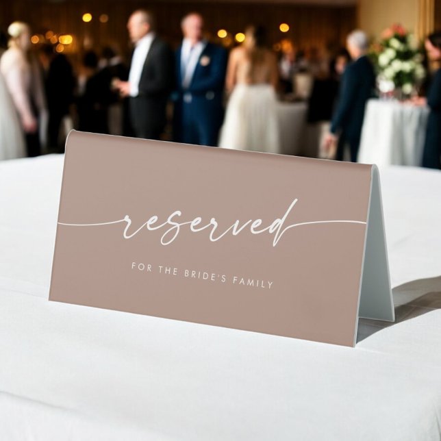 Boho Chic Neutral Taupe Wedding Reserved Sign (Creator Uploaded)