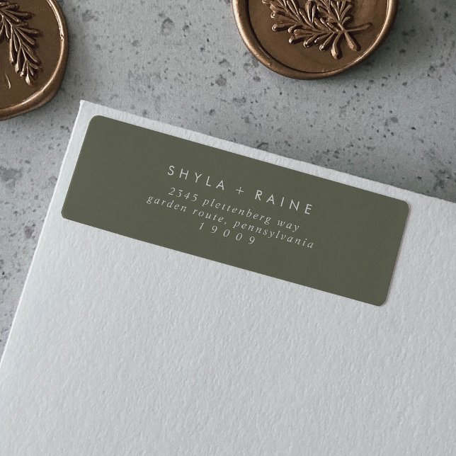 Boho Chic Olive Green Return Address Labels (Creator Uploaded)