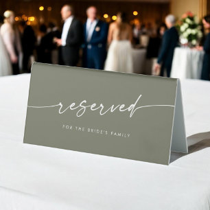 Boho Chic Olive Green Wedding Reserved Sign