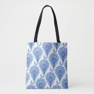 Boho Chic Paisley Seamless Oriental Tote Bag