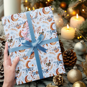 Boho Chic Personalised Wrapping Paper with Floral