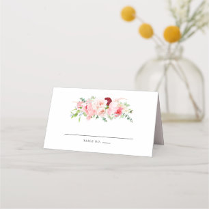 Boho Chic Pink Peony Floral Place Card