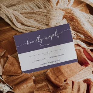 Boho Chic Plum Purple Simple Wedding RSVP Card