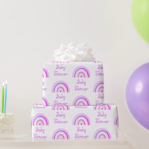 Boho Chic Purple Rainbow Pattern Wrapping Paper