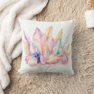 Boho Chic Quartz Crystal Pastel Cushion