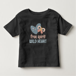 Boho Chic Quote Free Spirit Wild Heart Blush Blue Toddler T-Shirt