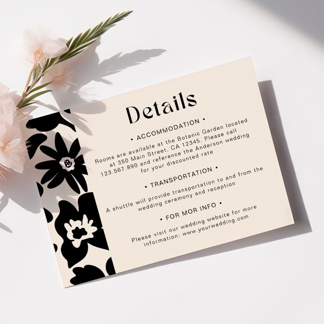 Boho Chic Retro Floral Wedding Enclosure Card (Creator Uploaded)
