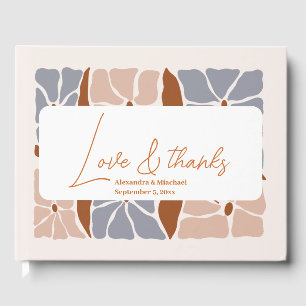 Boho Chic Retro Floral Wedding Guest Book