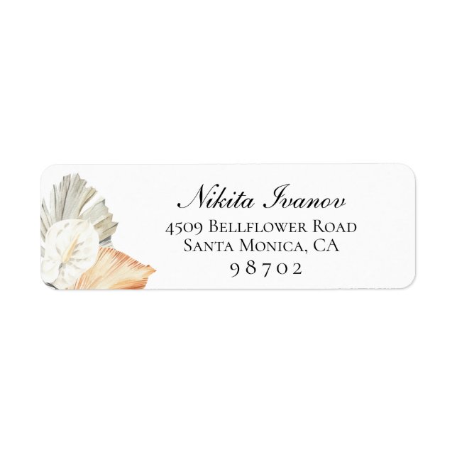 Boho-Chic Return Address Label (Front)