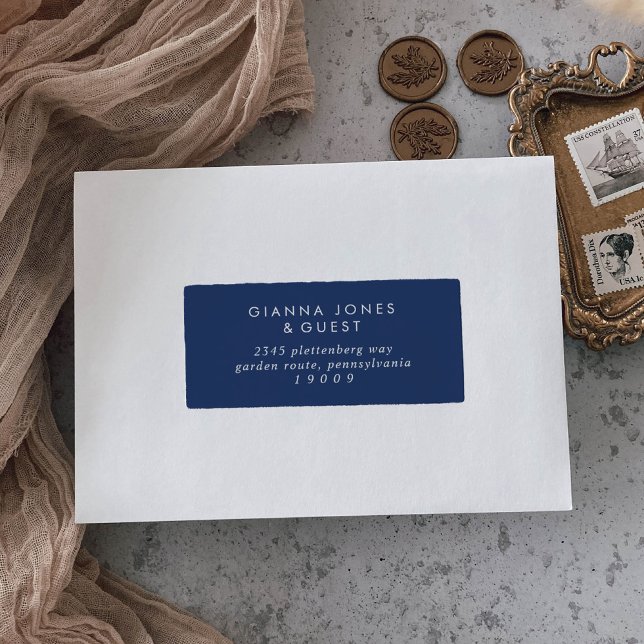 Boho Chic Royal Blue Guest Address Labels (Creator Uploaded)